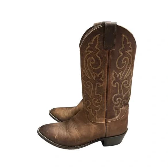 Justin Men's Leather Western Boots 2253 Buck 13" Round Toe Cowboy Size 8.5 D - Picture 5 of 7
